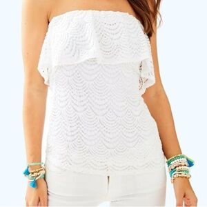 Lilly Pulitzer white Blouse Vibrant and Chic